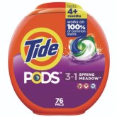 Tide Pods 09166 Spring Meadow Laundry Detergent - 76 Pods/Tub, 4 Tubs/Case